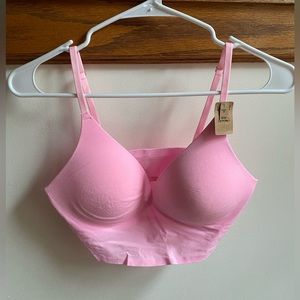 NWT PINK Victoria’s Secret Loungin’ Wireless Push-Up Bra, Size Medium